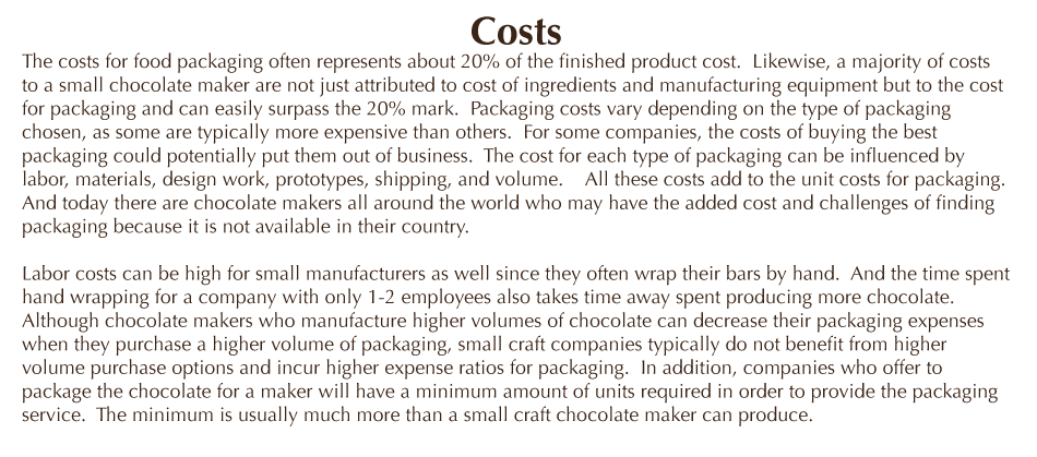 packaging costs